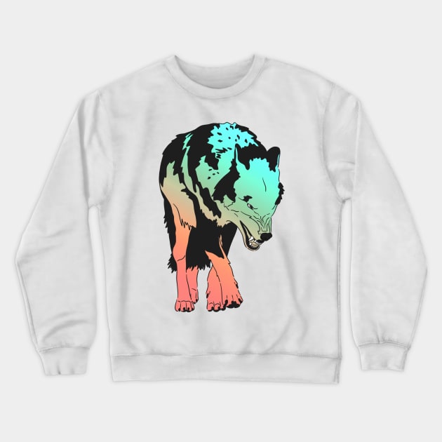 Colorful Wolf Crewneck Sweatshirt by ImaginativeWild